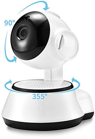 ZJ Telecamera IP di Sicurezza Domestica Telecamera IP Bidirezionale Senza Fili Mini Telecamera per Visione Notturna Telecamera WiFi CCTV Telecamera HD A 360 Gradi per Baby Monitor
