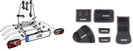 EUFAB 11514 Kupplungsträger Luke für 4 Fahrräder + EUFAB 11242 Fahrradtransportschutz 6-tlg