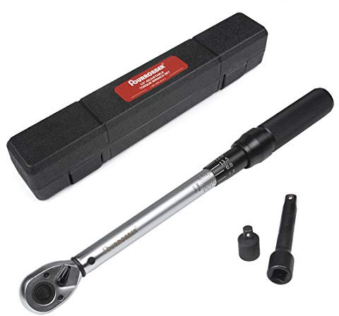 FOURROBBER Torque Wrench1/2-Inch Drive Click 25-220 Nm Dual-Direction Adjustable Torque Wrench Set
