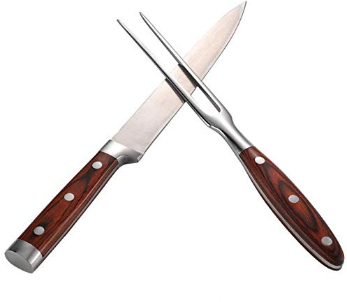 Ensemble de couteaux et fourchettes à découper EVTSCAN, dîner de cuisine rôti de dinde à la viande barbecue de qualité supérieure en acier inoxydable
