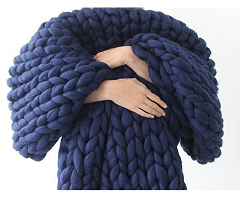 Bettüberwürfe, gestrickte Gewichtsdecke, grob gestrickte Decke, Garnfüllung – handgewebte geknotete Decken für Bett, Sofa, Stuhl, grobe Garndecke für Heimdekoration