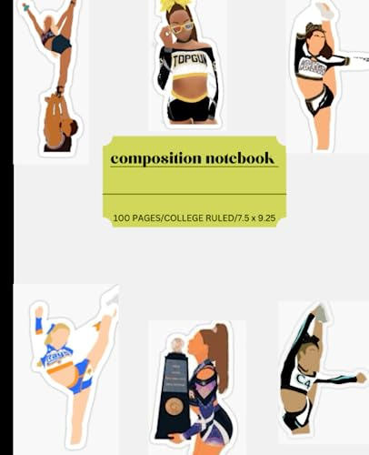 Cheerleading Composition Notebook: All-Star Cheerleading, College Ruled, 100 Pages, for Kids, Teens and Adults