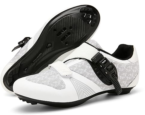 Hixingo Fahrradschuhe Radsportschuhe Herren Damen Rennrad MTB Radschuhe Harte Sohle Mountainbike Schuhe Look SPD/SPD-SL Unisex Radsportschuhe Draussen mit Schnalle