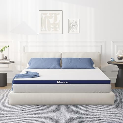 Avenco Topper Memory 140x200, Topper Matrimoniale Altezza 7.5 cm, Coprimaterasso in Schiuma di Memoria di Gel, Schiuma Rinfrescante in Fibra di Bambù, Lavabile, Sfoderabile, Altamente Traspirant