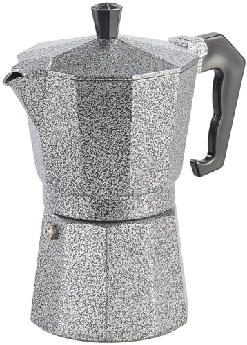 Cucina di Modena Espresso Kannen: Espresso-Kocher in Hammerschlag-Optik, für 6 Tassen, 300 ml (Gas Kaffeekocher, Espressokocher, Wasserkocher)