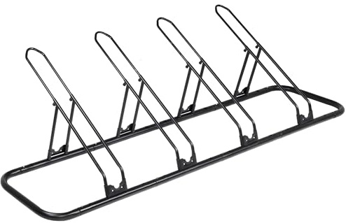CyclingDeal Bicycle Floor Parking Rack Stand - for Mountain MTB Road Bike - Indoor Home Garage Storage - Adjustable 4 Bikes