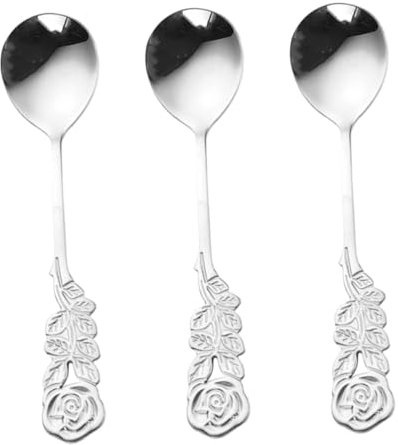 IMIKEYA 3pcs Stainless Steel Mini Spoon Dessert Spoon for Cake Decorating Kitchen Home Tableware