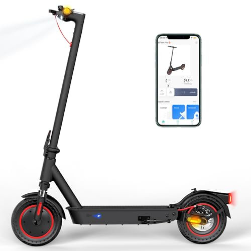 EVERCROSS MOTO E-Scooter para Adultos | Patinete Eléctrico | Batería 410WH | Motor de 500W | Ruedas de 10'' | Control de Aplicación | Doble Amortiguador | Panel de Visualización LED