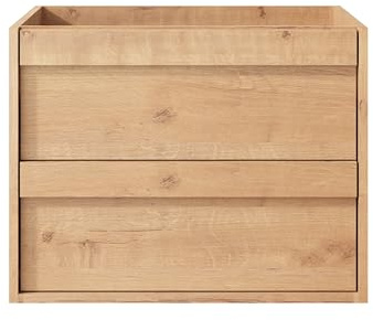 UEV Waschbeckenunterschrank hängend 60cm, Badezimmerschrank mit 2 Schubladen, Soft-Close-System, Waschplatz, Waschtischunterschrank, Waschtisch, Badmöbel für Gäste WC, Natur