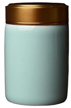 HAVVMK Organizador de Bolsas de té Contenedor de Almacenamiento de té Carrito de té de cerámica con Tapa de Metal Lata de té de Viaje Conveniente Caja de té pequeña Contenedor de té Tanqu