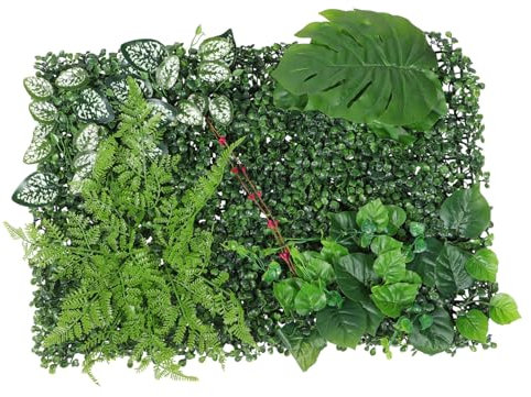 KONTONTY Sfondo Decorativo Da Parete Artificiale Pannello Recinzione in Per Parete Piante Finte Decorazione Da