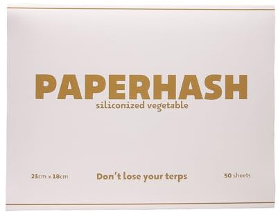 Paperhash SILICONIZED VEGETABLE - Papier professionnel pour concentrés, extraits, cires et huiles (18cm x 23cm | 50 Feuilles)