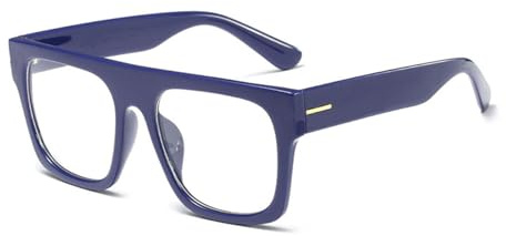 Jurchio Unisex Stylish Square Non-prescription Eyeglasses Glasses Flat Top Big Eyeglass Frames Large lens Clear Lens Eyewear