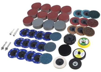 OKUMEYR Dischi Abrasivi Da 50 Mm Con Piastre Di Supporto 3 Mm Kit Di Varietà Di Grana 36-3000 Per Trapano E Smerigliatrice Dischi Per Molatura Metalli E Legno