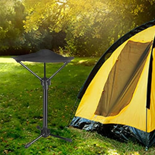 Treppiede portatile pieghevole con altezza regolabile e borsa per il trasporto, ideale per caccia, passeggiate, pesca e attività all'aperto