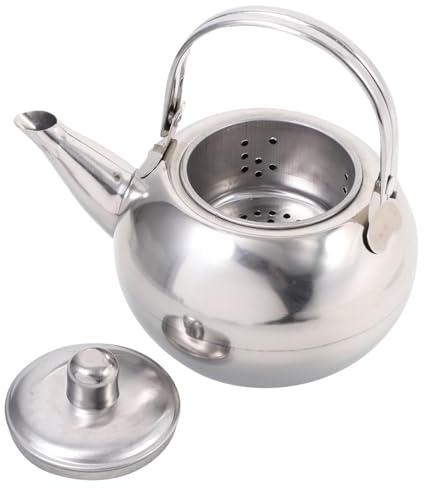 Edelstahl Teekessel für Zuhause, Silber, Hygienisch | Wasser Erhitzen und Kochen Bringen, Schützt Hände vor Hitze, Praktischer Küchenhelfer