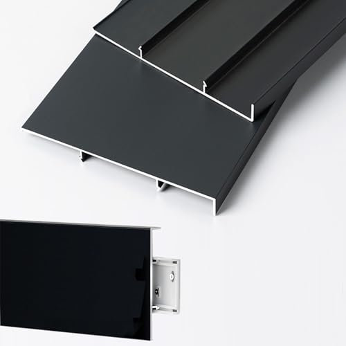 Sockelleiste Sockelleisten Fussleisten Schwarze Fußleistenleiste 15 12 10 8 6 CM, Aluminium Wandsockelleiste Mit Kabelkanal Und Montagebeschlägen, Bodensockelleiste Für Den Gewerblichen Gebrauch(H 12c