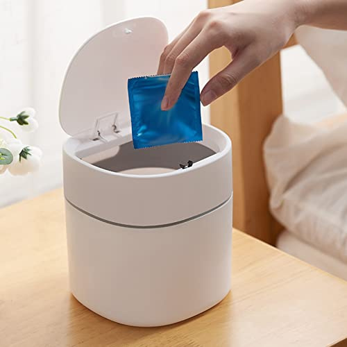Hapivida Mini Mülleimer PP und ABS für Schreibtisch | Stilvoller Tischmülleimer mit Aufpoppdeckel aus , Wohnzimmer und Auto