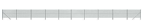 Hoodmeel Maschendrahtzaun komplettset 1.6 x 25m Maschendrahtzaun set Grün Maschendrahtzaun 160cm höhe Gartenzaun Verzinkter Stahl-Grün-1.6 x 25 m