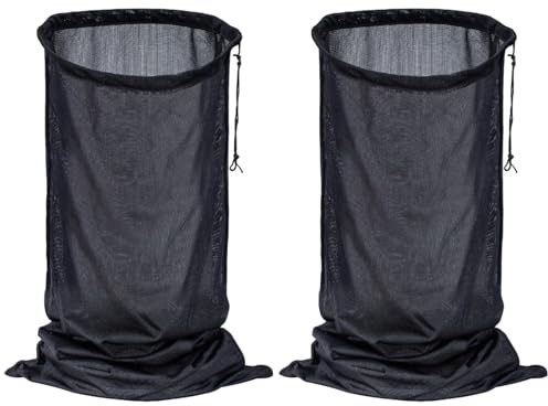 Lot de 2 déchiqueteuses de sacs, installation facile, cordon de serrage réglable, fond lâche, copeaux de bois et feuilles, plastique durable
