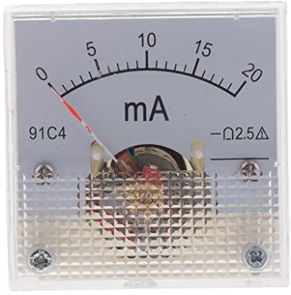 Harilla Amperometro Analogico DC Misuratore di Corrente Indicatore Da Pannello Strumento Elettrico con Chiara E Facile Da Leggere Adatto per Sistemi Ele, 0-20mA