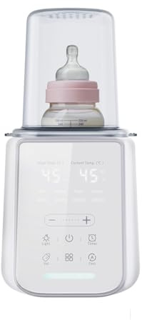 Muttermilch Erwärmer, 8-in-1 Babyflaschenwärmer mit Temperaturanzeige und Nachtlicht, Schnelles Erwärmen & Sterilisator, geeignet für alle Babyflaschen mit Muttermilch oder Säuglingsnahrung