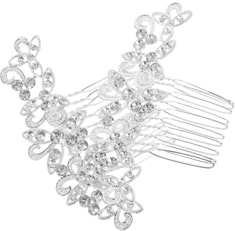 Hemobllo 2piezas Peinetas De Boda Incrustaciones De Gemas Accesorios Decorativos Cabello De Novia Adornos Floridos Para Ceremonia Nupcial