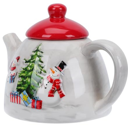 MOLUCKFU Pichet Céramique Nordique Créatif de Noël Capacité Spacieuse Bouilloire pour Lait et Café Service Facile avec Poignée Ergonomique pour Repas et Fêtes