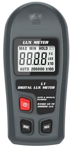 Misuratore di luce, Luxmetro digitale Illuminometro 0200.000lux LCD Tascabile Luce Lux/FC Misuratore Sensore Fotometro Luxmetro