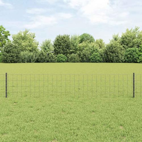 Clôture et poteaux gris de 0,4 x 25 m en acier résistant aux UV et aux intempéries - Bordure de jardin flexible - Brise-vue pour terrasse