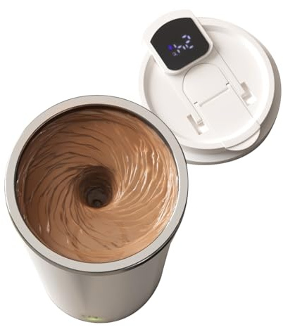 Generico Con Agitazione - Bicchiere Elettrico Da 400 Ml Con Cannuccia - Con Agitazione Automatica Del Caffè Con Coperchio Per Proteine ​​del Latte In Polvere, Bevande, Farina, Uova, Viaggi, Casa, U