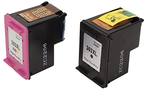 Fyearfly 303XL Lot de cartouches d'encre noir et couleur à haut rendement pour impressions photo vives, compatibles avec les appareils d'impression Envy Photo 6230 7134 7855