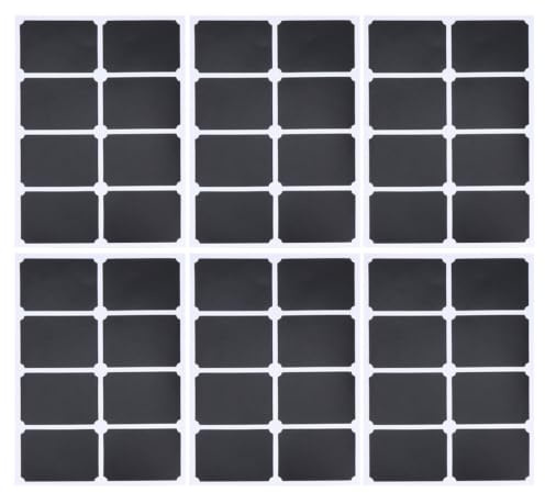 Lurrose 10 Blatt Abwischbare Selbstklebende Kreidetafel Etiketten aus Schwarzem Pvc für Honiggläser und Flaschen Kreative Etiketten für Küche und Hochzeit