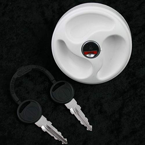 Bouchon de réservoir d'eau pour caravane et camping-car blanc avec 3 poignées encastrées