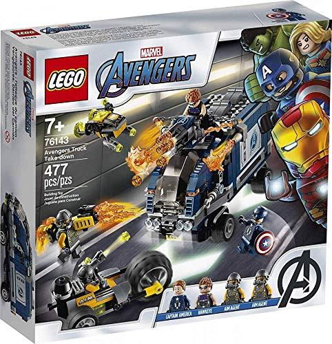LEGO Marvel Avengers Truck Take-Down 76143 Captain America and Hawkeye Superhero Action, Cool Minifigures and Vehicles, New 2020 (477 Pieces)