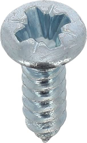 Restagraf - Vis à Tôle - Tête Fraisée Bombée Pozidrive - Acier Zingué Blanc - Standard DIN 7983 - Fixation Carrosserie - Réf. 614 - Sachet de 60