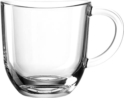 Leonardo Napoli Kaffee-Tassen 1 Stück, spülmaschinengeeigneter Kaffee-Becher, kleine Glas-Tasse mit Henkel, mikrowellenfest, 280 ml, 1er Set 024202