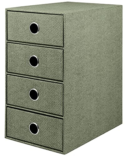 Rössler SOHO 4 lådor av papper | Kontorsorganisatör skrivbord | lådor organisatör kontor tillbehör och kontorsmaterial | skrivbordsorganisatör låda | 18 x 25 x 32 cm | 1 styck | färg: salvia