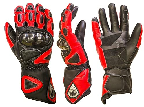 BI ESSE Guanti Moto Pelle Con Protezioni Rigide da Pista Racing