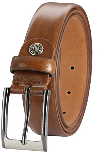 LINDENMANN Leder-Gürtel Herren, Anzug-Gürtel Herren 30 mm breit, Gürtel Herren, Rindledergürtel cognac, Farbe/Color:braun, Size US/EU:Bundweite 105 cm Gesamtlänge 120 cm W 41.5 XL
