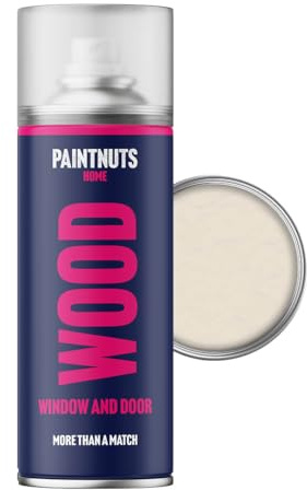 Paintnuts Wood Window & Door Paint - RAL-9001 - CREAM Satin 400ml Spray Can