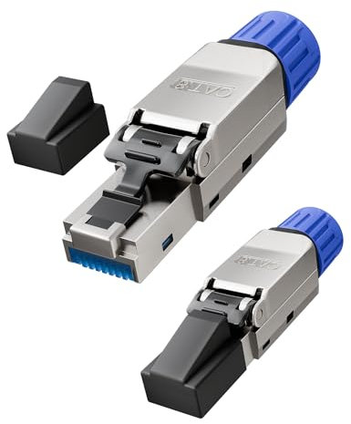 VCELINK RJ45 Stecker Werkzeuglos, Netzwerkstecker Cat8 Werkzeuglos, Lan Stecker Feldkonfektionierbarer für Patchkabel Verlegekabel, 40 Gbps, 2 Stück