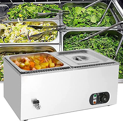 WEITOL Scaldavivande Elettrico Buffet Scaldavivande Commerciale Servizio Buffet Riscaldamento Alimenti, Buffet in Acciaio Inossidabile Professionale da 1500 W, con Controllo della Temperatura E del
