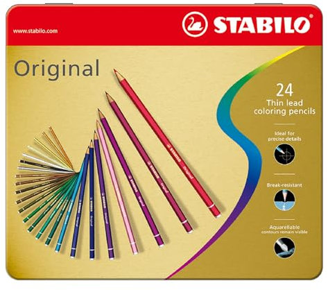 STABILO - Premium-Buntstift - Original - 24er Metalletui - mit 24 verschiedenen Farben