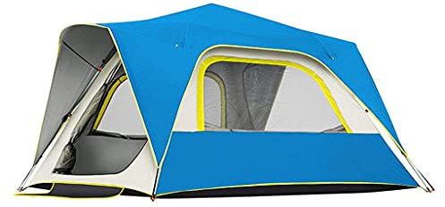Campingzelt, Sofort-Popup-Zelt für Familiencamping für 3–4, 5–8 Personen, wasserdichter Kuppel-Sonnenschutz, Rucksackreisen mit abnehmbarem Überzelt, PU-Gewebe