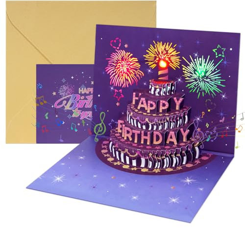 YIIFELL Geburtstagskarte 3D Geburtstagskarten Musik Pop Up Geburtstagskarte, Happy Birthday Geburtstagskarte Geschenke FüR Frau, Mann, Kinde (multi-colored)