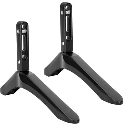 HunicandIU Gambe per TV, supporto per TV, supporto per TV in metallo, supporto per TV, 2 prese TV senza foratura, supporto da tavolo per la maggior parte dei televisori LCD