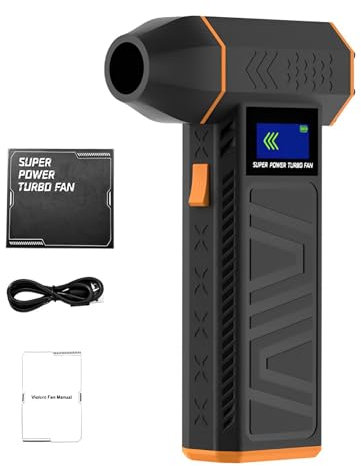 2-In-1 Elektrische Staubgebläse Luftdruckspray mit Taschenlampe,Jet turbo gebläse mit LED Anzeige,130000RPM,4-Gang-Hochgeschwindigkeits-Druckluft für PC Reinigung Tastatur Auto Sofa (Ohne Staubsauger)