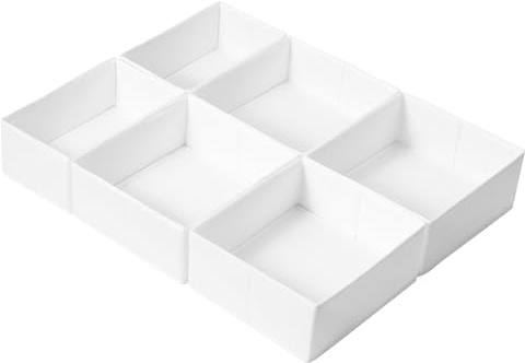 ORLISA 6er Set Schubladen Organizer kompatibel mit PAX Kleiderschrank 75x58 cm, Faltbare Aufbewahrungsboxen mit stabilem Boden für Babykleidung Kleidung, Weiß