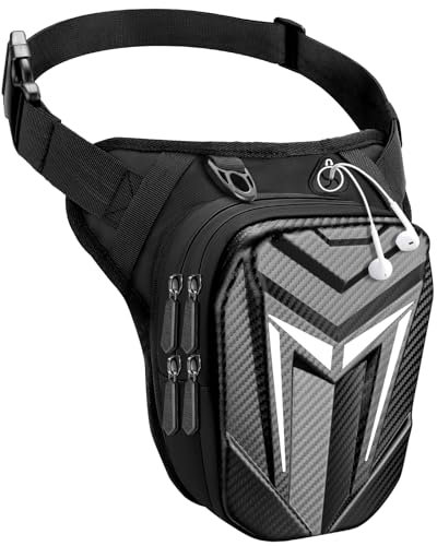 Mohard Beintasche Motorrad, wasserdichte Oberschenkeltasche Gürteltasche, Robuste Eva Motorrad Tasche Bein, Erweiterbare Aufbewahrung Tankrucksack, Sport-Schultertaschen für Radeln, Wandern, Klettern
